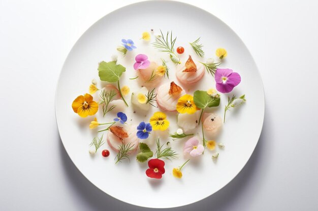 Talerz z kolorowym daniem